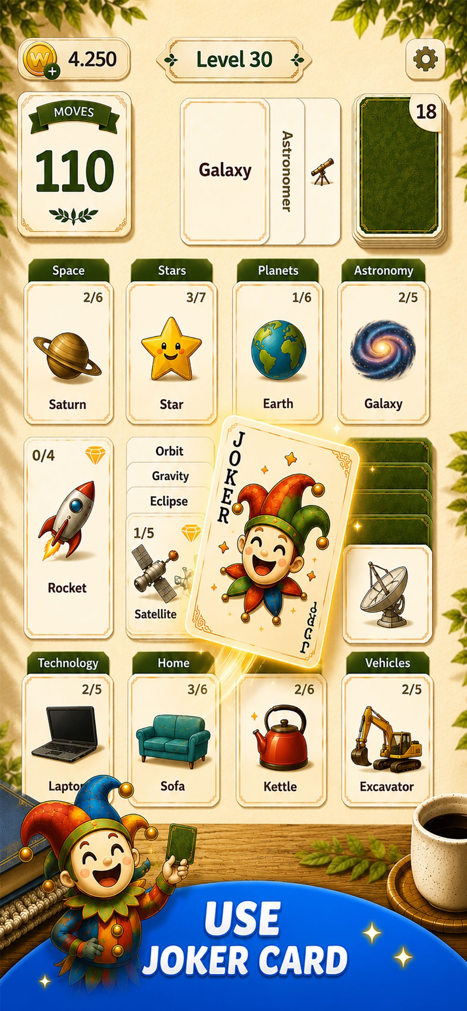 Solitaire Word Adventure joker card screenshot
